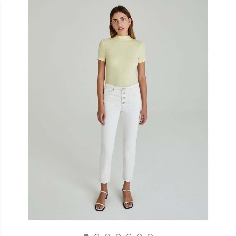 Ag Adriano Goldschmied White Isabelle Cropped Ankle Jeans